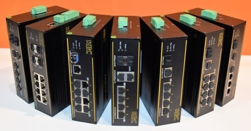 With the PoE data ports on the switch supplying power directly to the attached networked device, the new additions to the KBC IP transmission range make new installations and system additions faster, easier and more flexible. The new hardened units are designed for a wide range of industrial, non-conditioned and outdoor applications with extended operating temperature ranges. Depending on the model selected, the switches are either IEEE 802.3af or, the higher powered, IEEE 802.3at compliant, which is suitable for most PTZ cameras. Some models even have PoE++ ports.