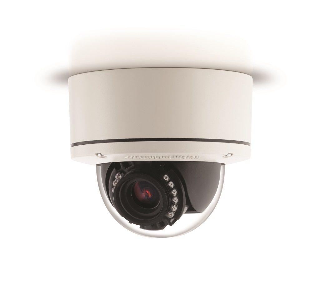 The true day/night indoor/outdoor MegaDome UltraHD dome camera is loaded with features, including a motorized remote focus/zoom P-Iris lens mounted in a 3-axis gimbal.