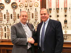 (left) Ralph W. Sevinor, president of Wayne Alarm Systems, and Donald Martini, president of Lexington Alarm Systems. (Photo: Business Wire). (left) Ralph W. Sevinor, president of Wayne Alarm Systems, and Donald Martini, president of Lexington Alarm Systems. (Photo: Business Wire).