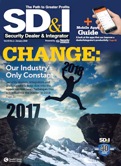 SD&I cover story January 2018: Security dealers, integrators and analysts take a deep dive into the opportunities and challenges that will influence the market in 2018. SD&I cover story January 2018: Security dealers, integrators and analysts take a deep dive into the opportunities and challenges that will influence the market in 2018.