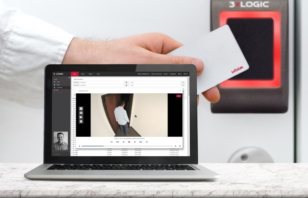With this latest release, 3xLOGIC end users can view live or playback video for a specific access control event or view live video for a specific door. Users can also change video resolution, take a snapshot, and search playback video for any event.