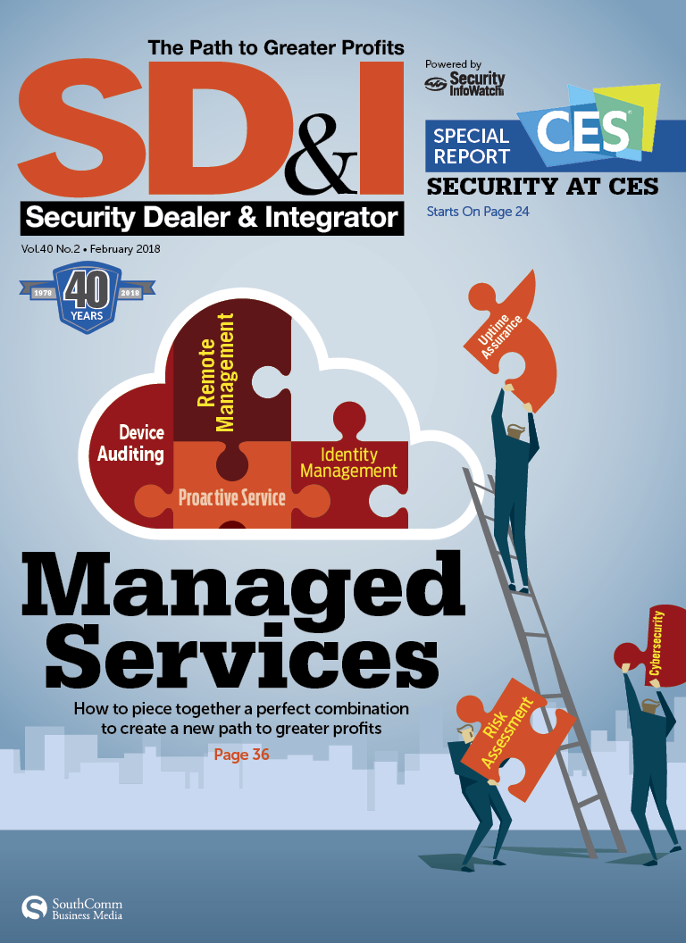 SD&I Cover Story (Feb. 2018): It is clear the Managed Services Provider (MSP) business model represents the future for physical security systems integrators. What is not so clear is how to piece together the perfect combination of services to create a new path to greater profits. Expert consultant Ray Bernard talks with integrators and vendors to help put the puzzle together.