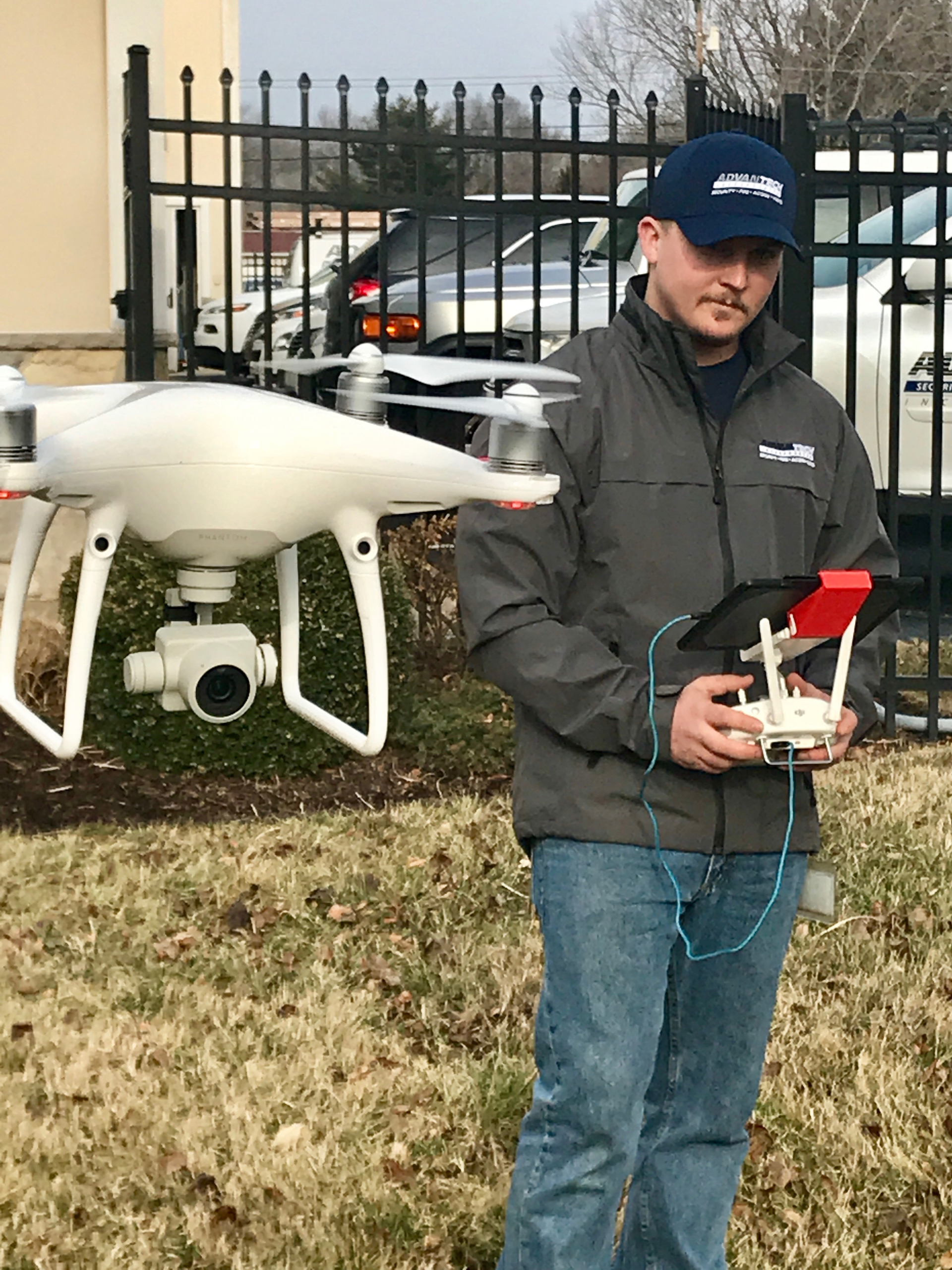 Kevin Edwards, Fleet & Facilities Manager for integrator Advantech Inc., uses a drone to accomplish site surveys, saving both installation time and costs.