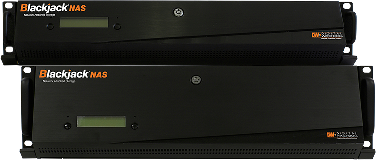 The DW-BJ8NAS and DW-BJ16NAS models, the latest additions to the new Blackjack&circledR; NAS series, are additional storage solutions for any Blackjack&circledR; NVR. The NAS devices provide additional video storage for more recording days and more cameras to an existing system, while being controlled from a unified DW Spectrum&circledR; IPVMS interface.