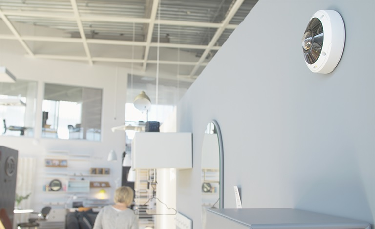 The Axis M3058-PLVE, a single-sensor panoramic camera, is one of the new IR-enable cameras from Axis.