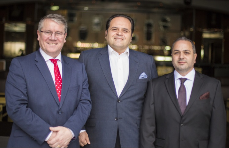 From left to right: David Walsh, CEO of Netwatch Group, Samir Samhouri, Chairman of Netwatch Group, and Woodie Andrawos, Managing Director and President of NMC.