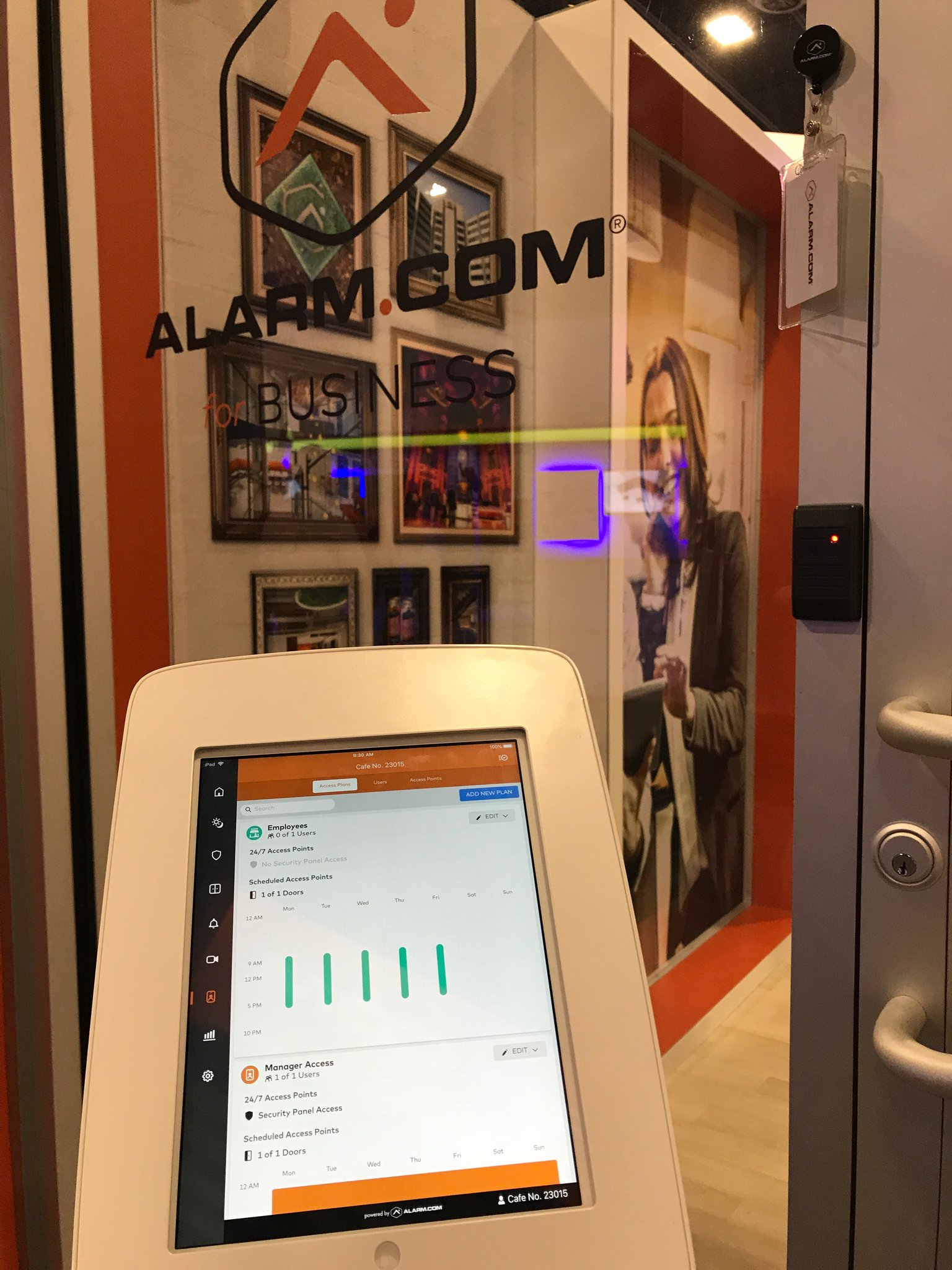 Alarm.com for Business combines intrusion detection, video surveillance, access control, and energy management into a single solution.