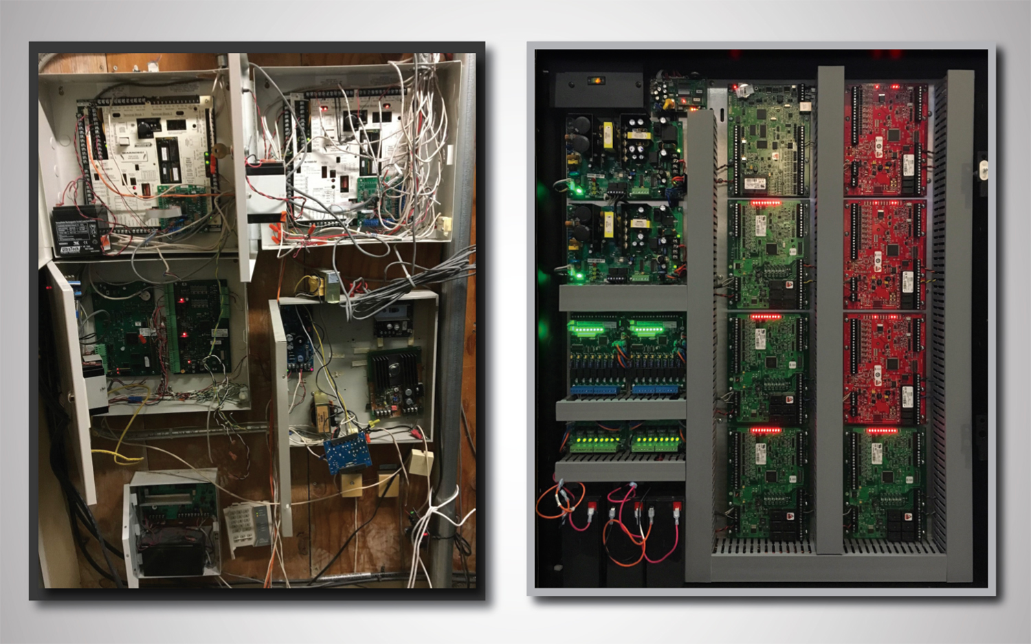 Besides the obvious clutter, there are new intrinsic benefits to pre-fabricated enclosures (right) for both security dealers and end-user customers.
