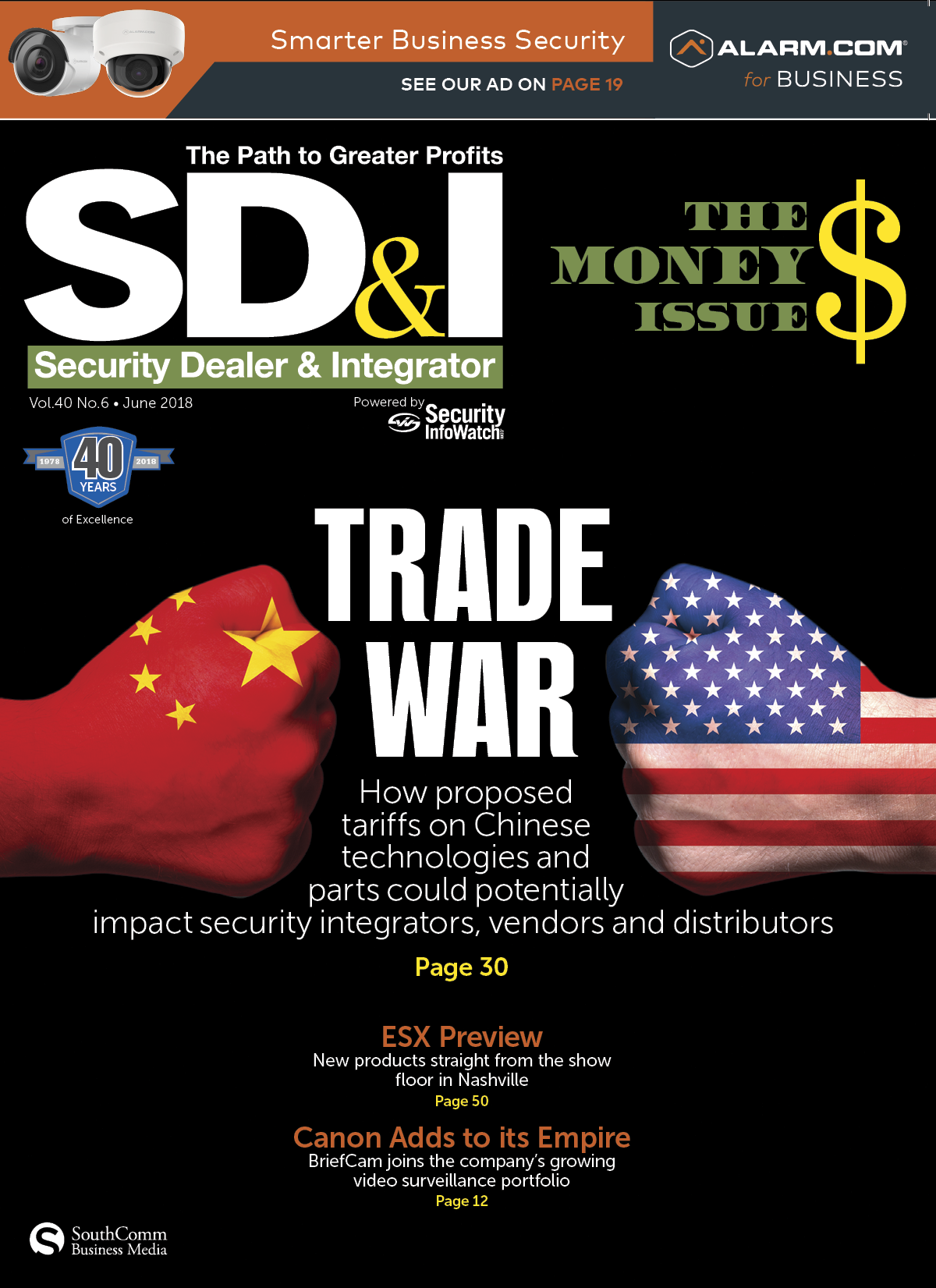 SD&I's June 2018 Cover Story - Trade War: How proposed tariffs on Chinese technologies and parts could potentially impact security integrators, vendors and distributors