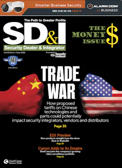 SD&I's June 2018 Cover Story - Trade War: How proposed tariffs on Chinese technologies and parts could potentially impact security integrators, vendors and distributors SD&I's June 2018 Cover Story - Trade War: How proposed tariffs on Chinese technologies and parts could potentially impact security integrators, vendors and distributors