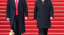 Chinese President Xi Jinping, right, welcomes President Donald Trump at the square outside the east gate of the Great Hall of the People in Beijing on Nov. 9, 2017. Chinese President Xi Jinping, right, welcomes President Donald Trump at the square outside the east gate of the Great Hall of the People in Beijing on Nov. 9, 2017.