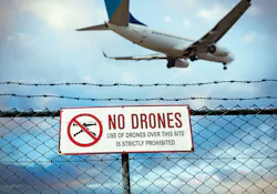 Drones may not be flown within five miles of an airport. Drones may not be flown within five miles of an airport.