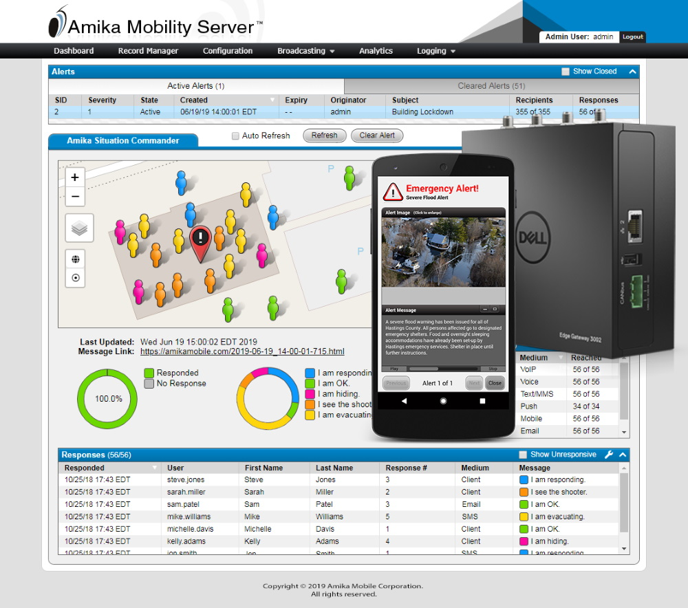 As part of Amika Mobile's new OEM partnership with Dell, the Amika Mobility Server (AMS) will be embedded into Dell's Edge 3000 and 5000 series IoT gateways, enabling first responders, city officials and others to push out emergency alerts to residents at a moment&rsquo;s notice.