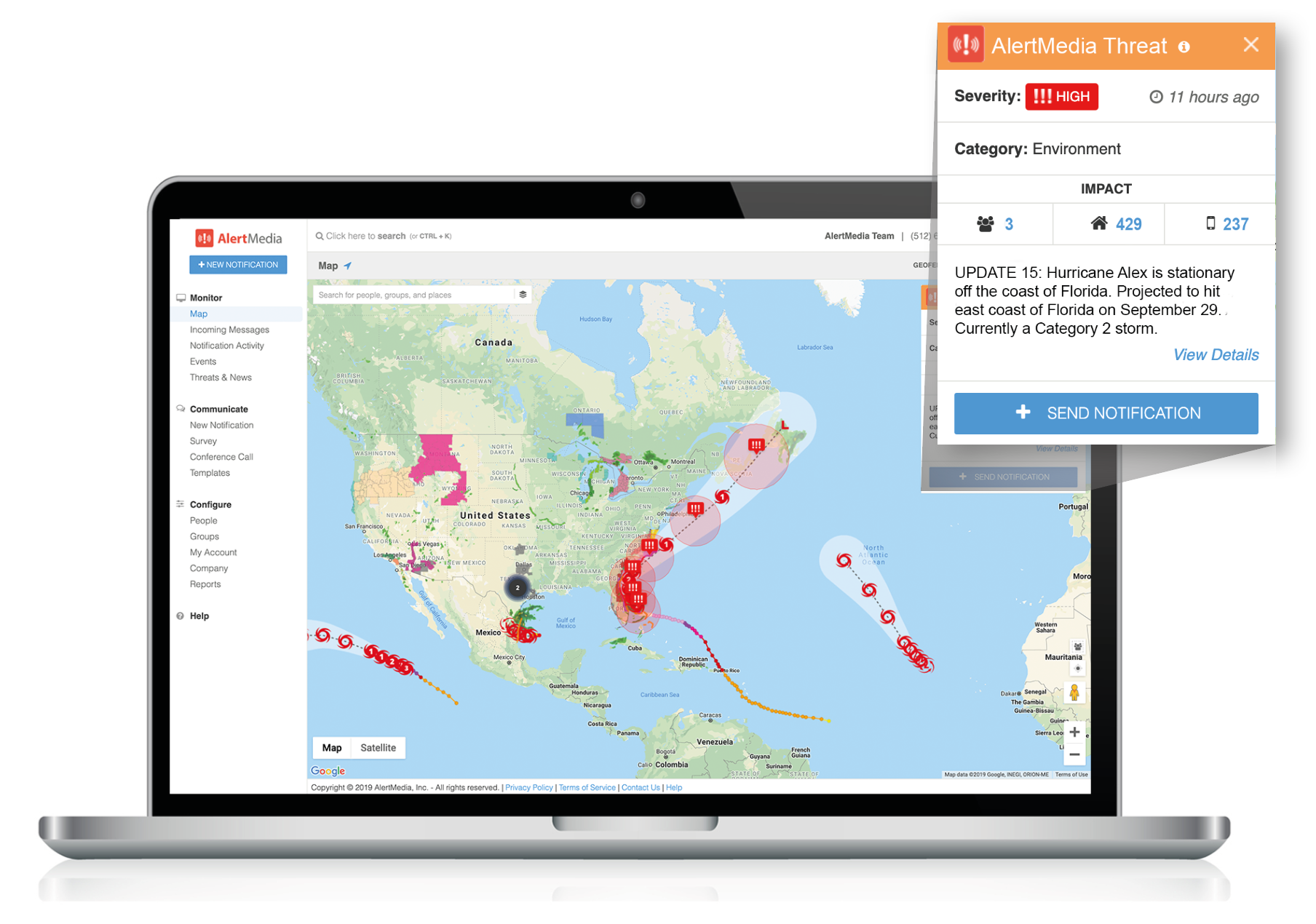 AlertMedia now solves this problem by integrating threat monitoring directly into its industry-leading emergency communication software.