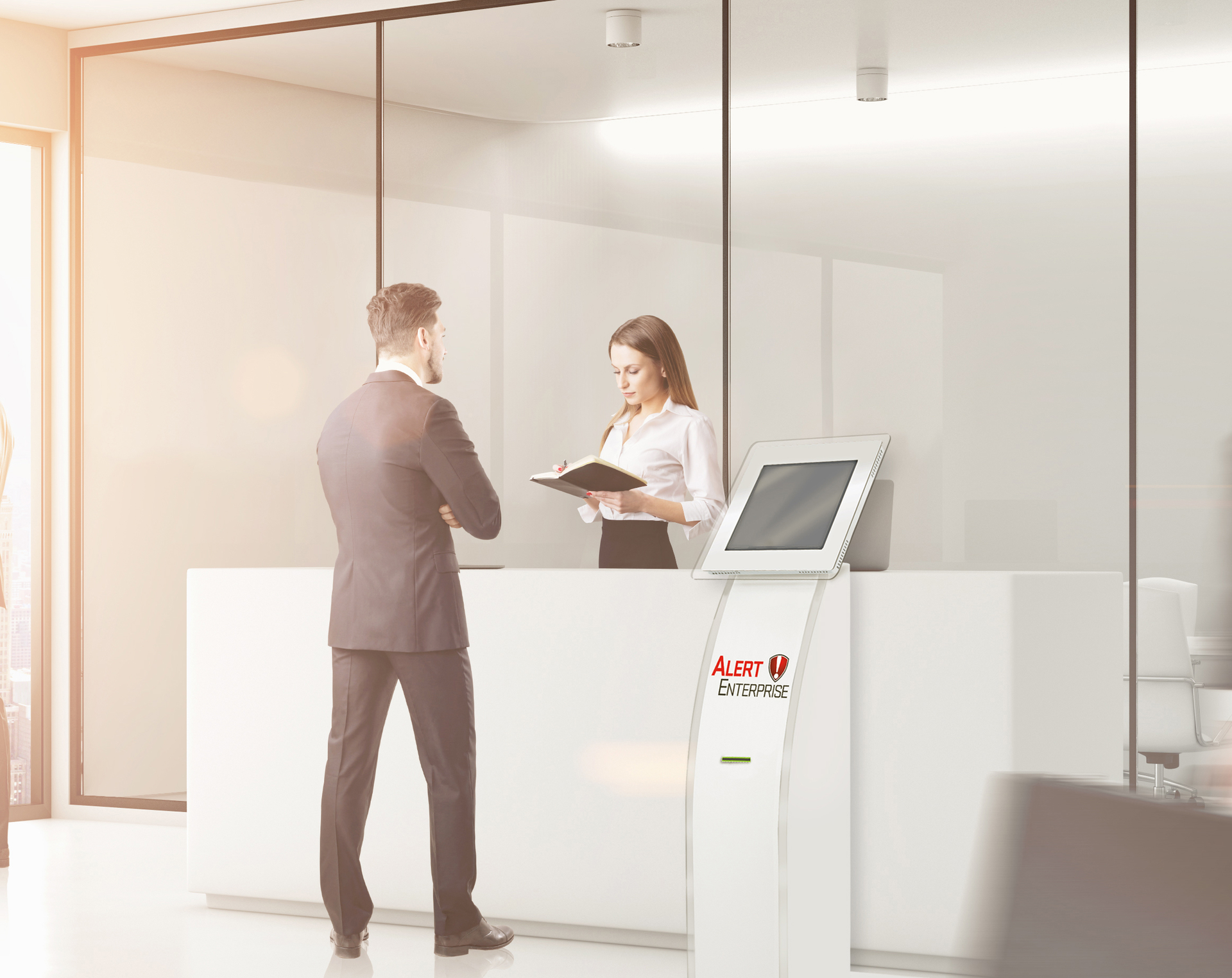 Alert Enterprise Vim Visitor Lobby With Kiosk