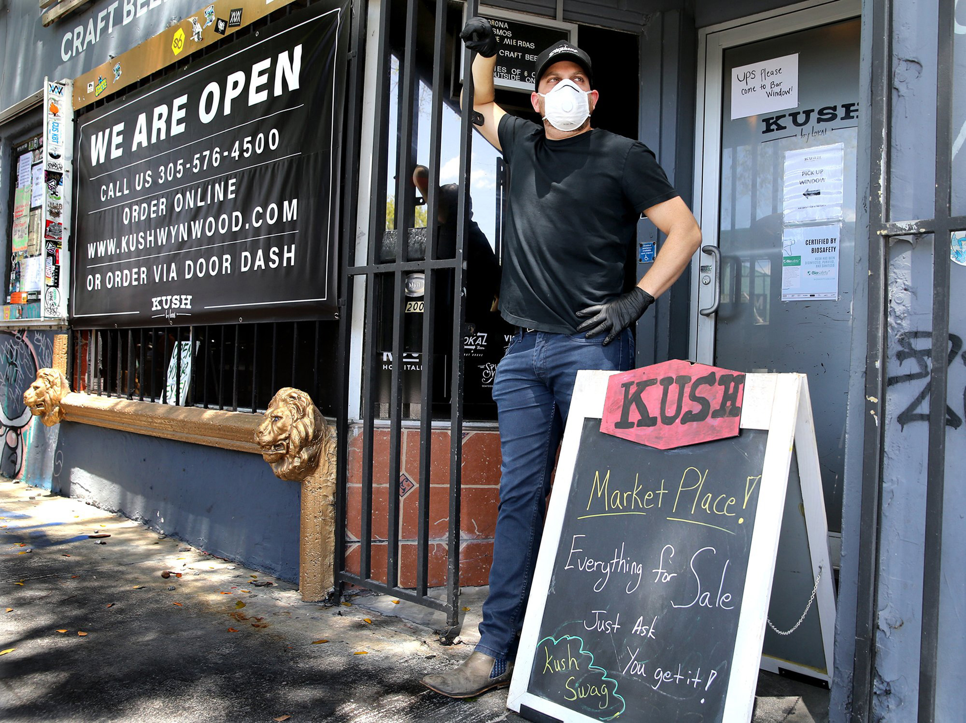 Matt 'Kush' Kusher stands outside his restaurant KUSH in Wynwood, Miami, Fla., April 29, 2020. Kusher and other restaurant owners are struggling after being denied funds from the first Paycheck Protection Program, PPP, and need the help from the second roll out to prevent from closing their businesses. (Charles Trainor Jr./Miami Herald/TNS)