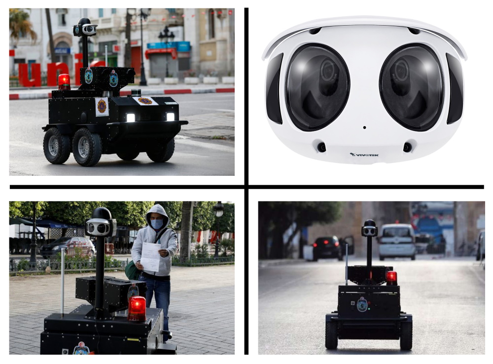 Each P-Guard robot is equipped with two VIVOTEK MS9390-HV 180 degree panoramic network cameras.
