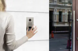 Doorbird has eliminated the pushbutton from this model of its video intercoms. Doorbird has eliminated the pushbutton from this model of its video intercoms.