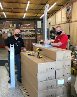 The work must go on: Silent Guard Operations Manager Dennis Floyd and Purchasing Agent Roger Dykes stepped up when six team members were quarantined, including CEO Dwight Sears. The work must go on: Silent Guard Operations Manager Dennis Floyd and Purchasing Agent Roger Dykes stepped up when six team members were quarantined, including CEO Dwight Sears.