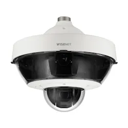 The Wisenet PNM-9322VQP Multi-Directional plus PTZ Camera. The Wisenet PNM-9322VQP Multi-Directional plus PTZ Camera.