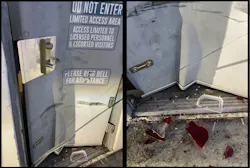 The Trident, with its self-locking multi-point deadbolt system, secures the door to the frame at five different points. The Trident, with its self-locking multi-point deadbolt system, secures the door to the frame at five different points.