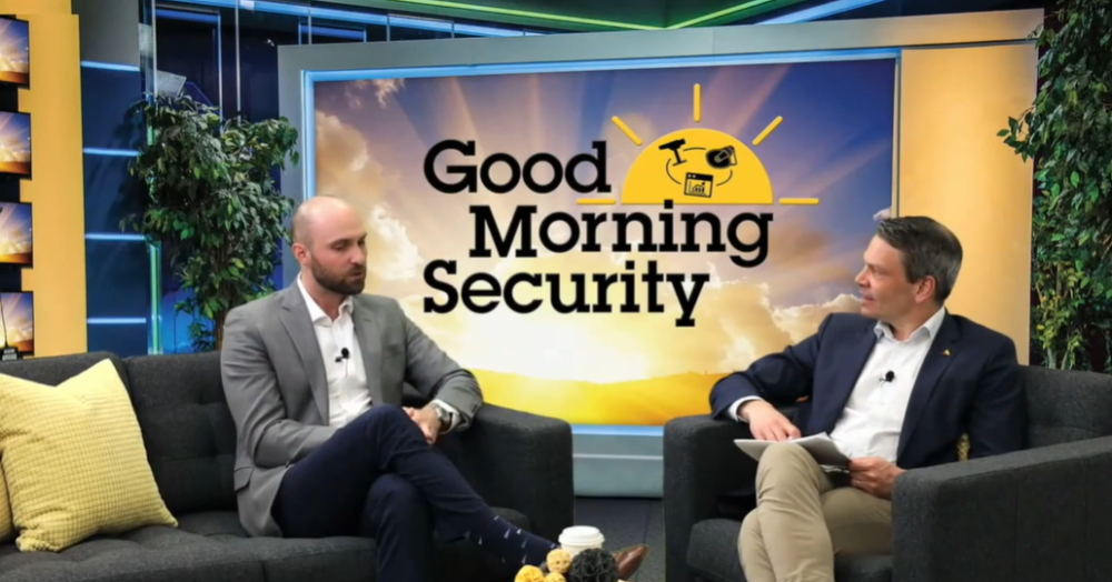 Steve Burdet, Manager of Solutions Management at Axis Communications, left, chats with Fredrik Nilsson, VP for the Americas at Axis, right, during a virtual press briefing on Wednesday.