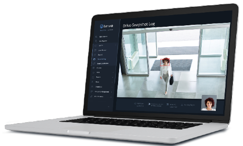 Brivo Snapshot is a high-performing facial detection video analytics tool that uses ML technology to identify faces in video clips associated with access events, even masked faces.