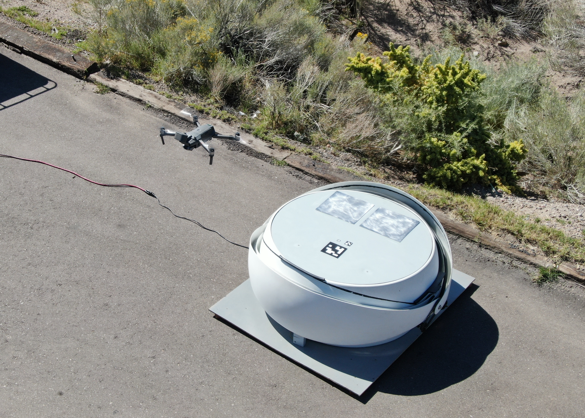 The drones are triggered for launch either by motion detection or via a pre-planned mission mode.