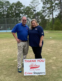 Holmes Security held a golf tournament to benefit the Crimestoppers program in Fayetteville, N.C. Holmes Security held a golf tournament to benefit the Crimestoppers program in Fayetteville, N.C.