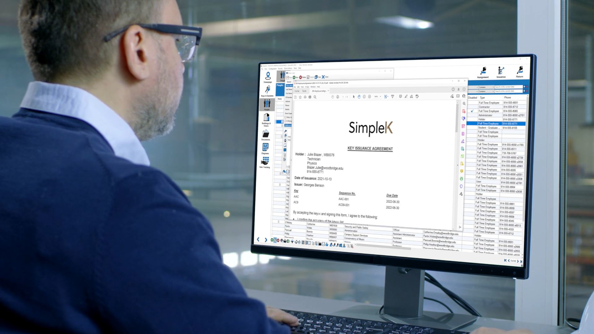 Person Using Simple K At Desk