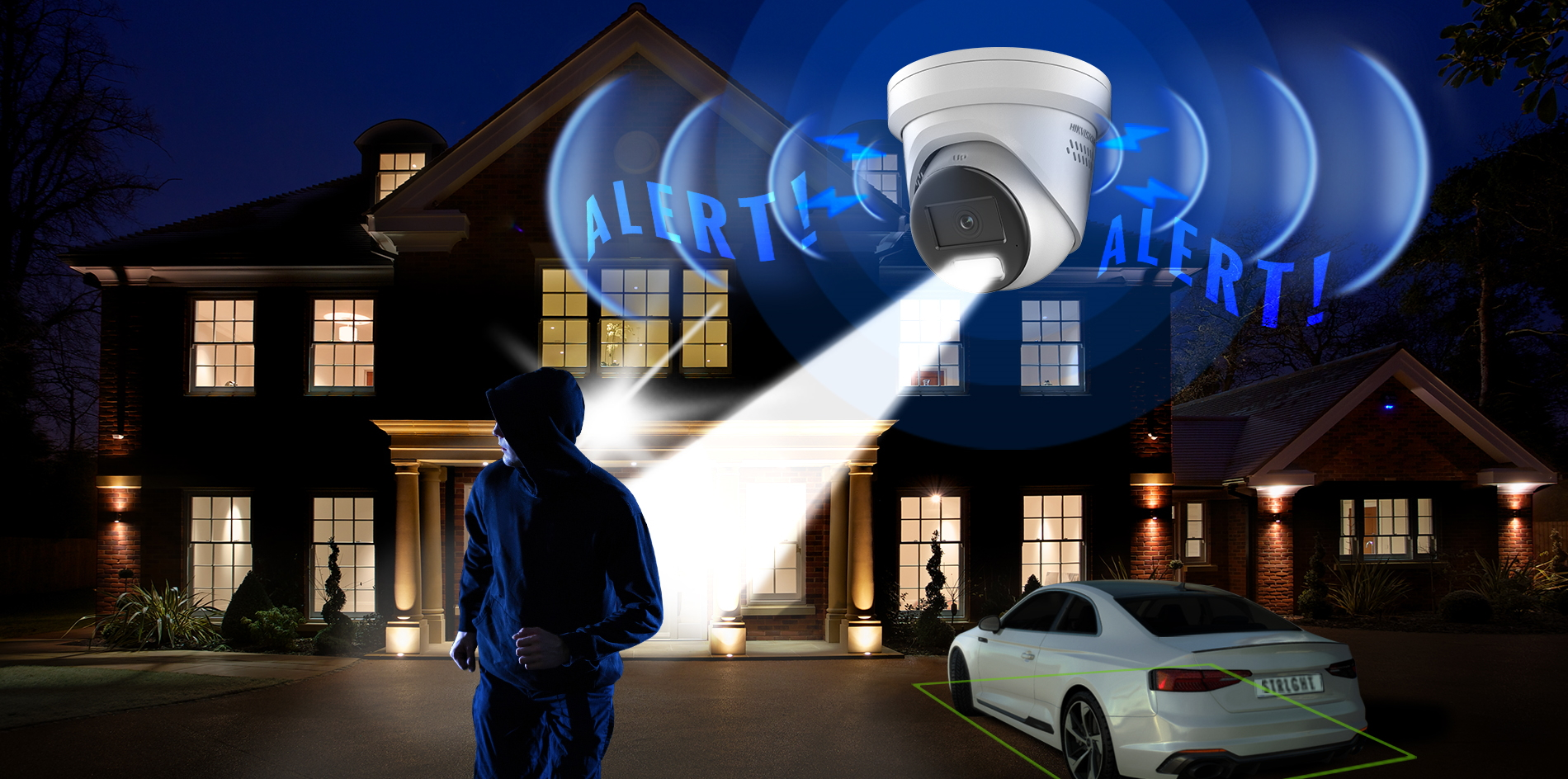 The new AcuSense Audio and Strobe Light camera series from Hikvision combines advanced machine learning with integral strobe lighting and audio warnings tin a single unit providing an effective autonomous solution for deterring intruders.