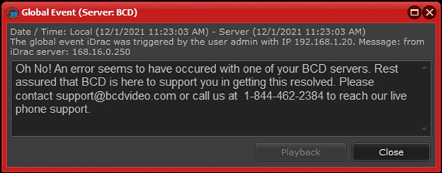 Harmonize iDRAC Windows 10 alert.