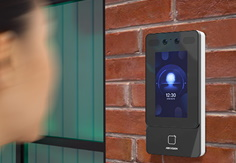 The Hikvision MinMoe reader provides access control, video intercom, and video security capabilities in a single device.