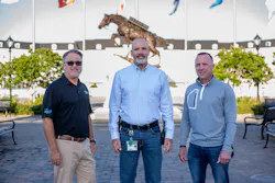 World Equestrian Center Director of Security Kevin O'Rourke (center), is flanked by Brian Remington (left) of SmartWatch Security & Sound, and Vinnie Card (right), WEC's Director of Operations. World Equestrian Center Director of Security Kevin O'Rourke (center), is flanked by Brian Remington (left) of SmartWatch Security & Sound, and Vinnie Card (right), WEC's Director of Operations.