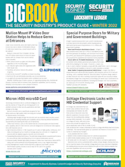 The Winter 2022 BIG BOOK product guide is a bonus publication to Security Business magazine, Security Technology Executive magazine and Locksmith Ledger International. The Winter 2022 BIG BOOK product guide is a bonus publication to Security Business magazine, Security Technology Executive magazine and Locksmith Ledger International.