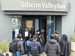A worker, middle, tells customers that the Silicon Valley Bank headquarters is closed on Friday, March 10, 2023, in Santa Clara, California. Silicon Valley Bank was shut down on Friday morning by California regulators and was put in control of the U.S. Federal Deposit Insurance Corporation. (Justin Sullivan/Getty Images/TNS) A worker, middle, tells customers that the Silicon Valley Bank headquarters is closed on Friday, March 10, 2023, in Santa Clara, California. Silicon Valley Bank was shut down on Friday morning by California regulators and was put in control of the U.S. Federal Deposit Insurance Corporation. (Justin Sullivan/Getty Images/TNS)