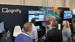 Attendees watch a demonstration of Qognify CMS at Qognify's booth during the ISC West 2023 show in Las Vegas. Attendees watch a demonstration of Qognify CMS at Qognify's booth during the ISC West 2023 show in Las Vegas.