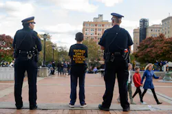 Sam Goldston, 13, stands with 2 Pittsburgh City Police as attendees gather for a public memorial service honoring the lives lost in the attack on the Tree of Life Synagogue on Oct. 27, 2018, at the Soldiers and Sailors Memorial on Oct. 27, 2019 in Pittsburgh, Pennsylvania. One year ago, Robert Bowers killed 11 people and wounded several others during an attack of the Tree of Life synagogue. Sam Goldston, 13, stands with 2 Pittsburgh City Police as attendees gather for a public memorial service honoring the lives lost in the attack on the Tree of Life Synagogue on Oct. 27, 2018, at the Soldiers and Sailors Memorial on Oct. 27, 2019 in Pittsburgh, Pennsylvania. One year ago, Robert Bowers killed 11 people and wounded several others during an attack of the Tree of Life synagogue.