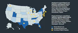A closer look at adoption of Alyssa's Law in the United States, courtesy of panic alarm provider Centegix's 2024 School Safety Trends report. Access it at: https://www.centegix.com/2024-school-safety-trends-report A closer look at adoption of Alyssa's Law in the United States, courtesy of panic alarm provider Centegix's 2024 School Safety Trends report. Access it at: https://www.centegix.com/2024-school-safety-trends-report