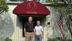 Kirk Humbrecht, Owner and President at Phoenix Fire, with Chuck Reimel, Pye-Barker's Vice President of Business Development. Kirk Humbrecht, Owner and President at Phoenix Fire, with Chuck Reimel, Pye-Barker's Vice President of Business Development.
