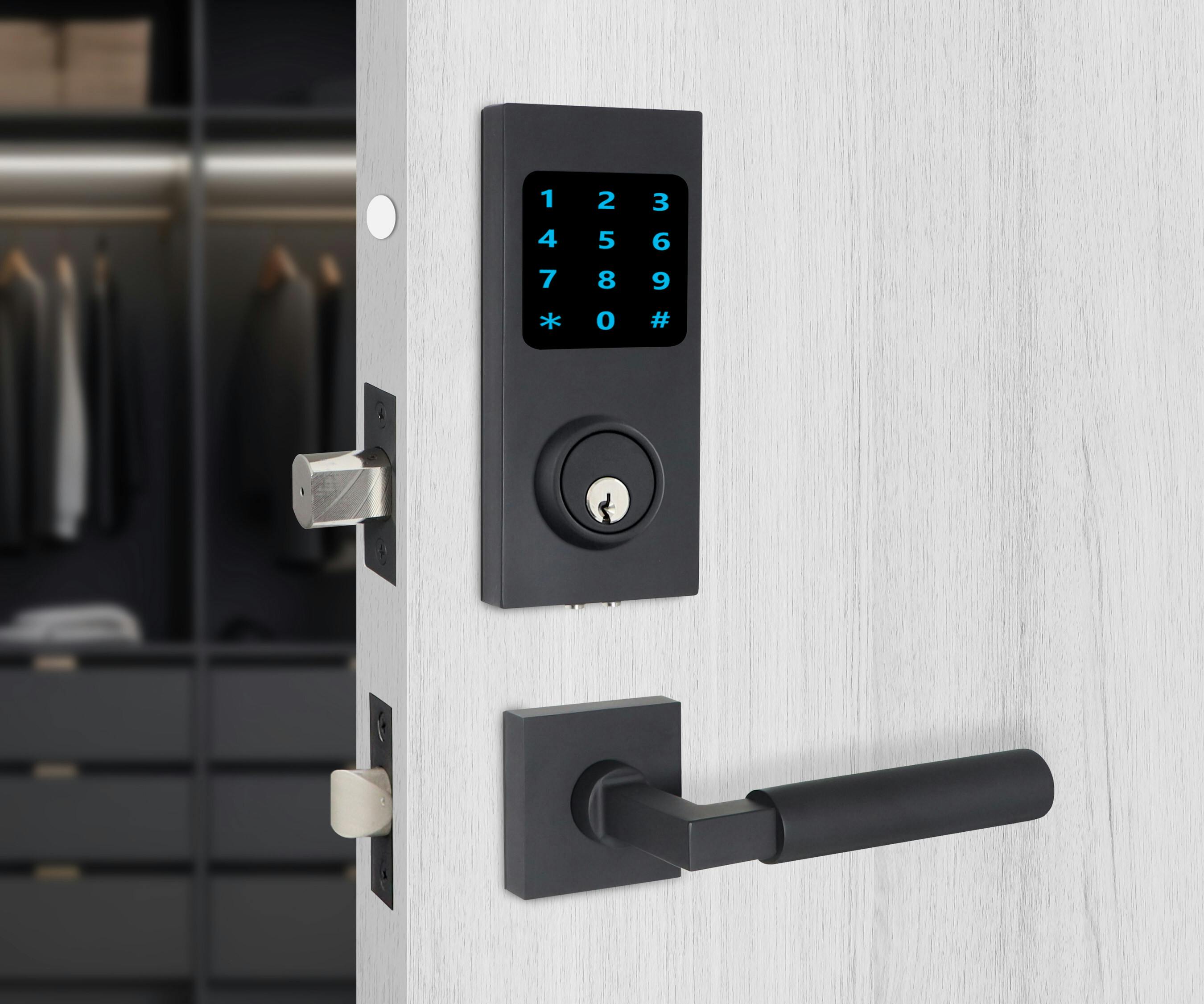 The Smart Deadbolt is designed for residential openings that benefit from ANSI Grade 1 function and reliability. Shown here with a CeraMax C19 ceramic coating and INOX 221 Aurora lever.