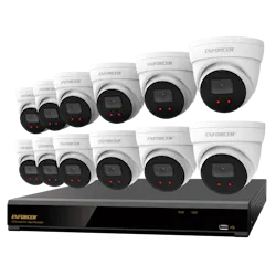 Contains 4K 16-channel NVR, 12 IP 5MP cameras, and 4TB HDD. Contains 4K 16-channel NVR, 12 IP 5MP cameras, and 4TB HDD.