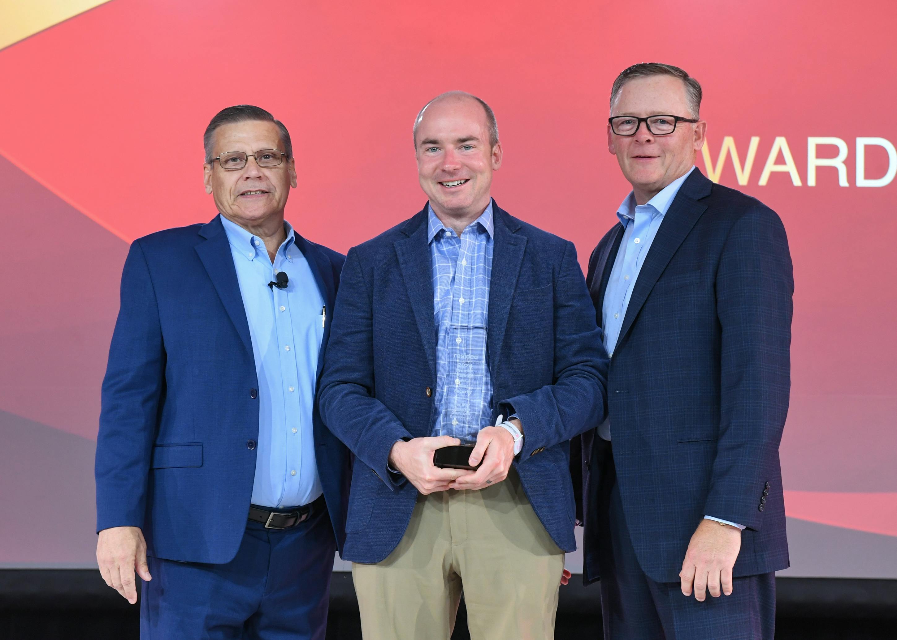 Per Mar Security Services receiving the 2024 Premier Security Dealer of the Year Award from Resideo during its 35th Annual CONNECT customer event. In the attached picture are: Quentin Gunther (left), Brian Duffy (center), and Mike Maher (right).