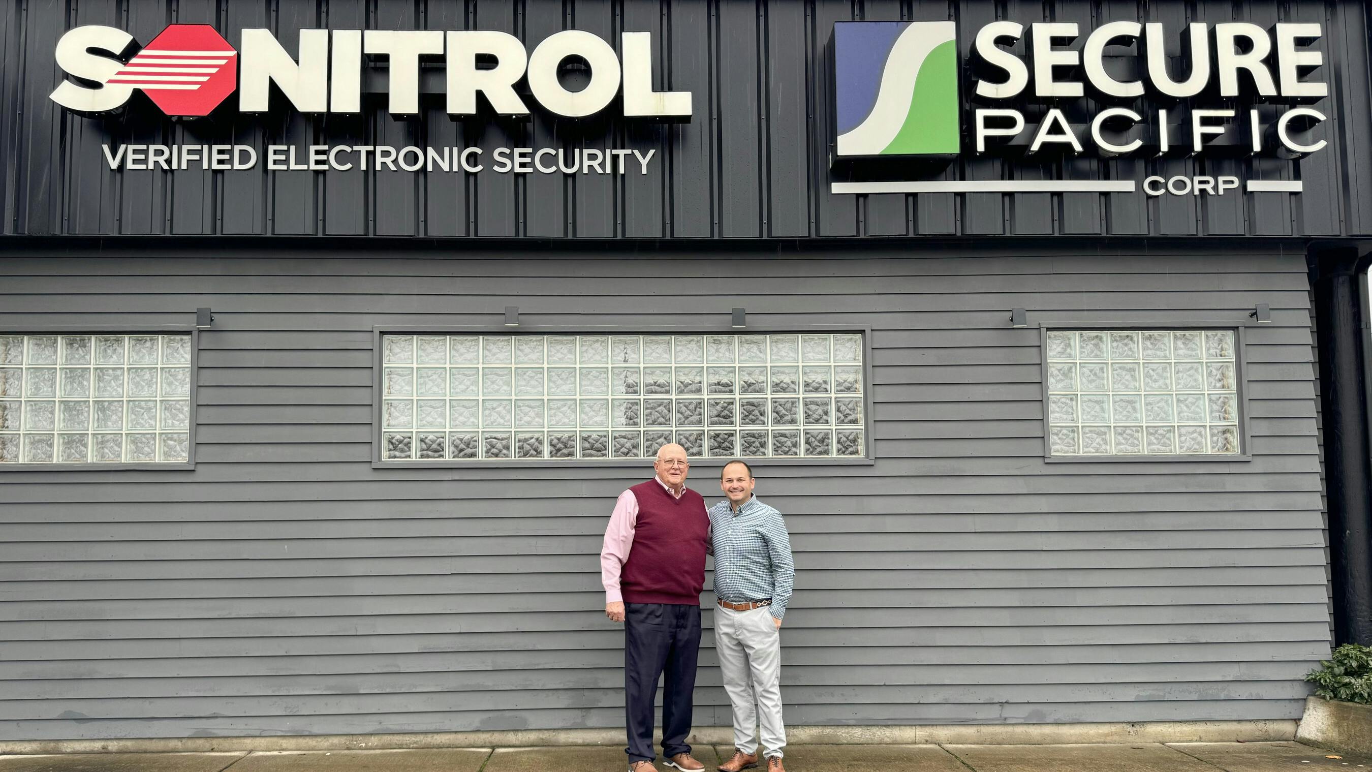 L-R: Secure Pacific/Sonitrol Pacific owner Beau Bradley and Pye-Barker Chief Business Development Officer, Eric Garner