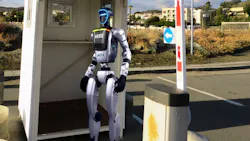 Artist's depiction of a HERO humanoid robot standing post at a secure gate. Artist's depiction of a HERO humanoid robot standing post at a secure gate.
