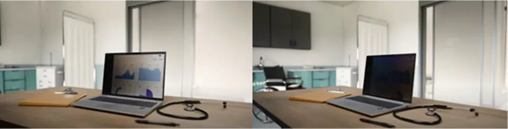 Laptop Switchable Privacy by Rain Technology