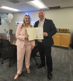 Sharon Durkan, Boston City Councilor, District 8, presents special citation to AJ Caro, Chief Executive Officer of Arrow Security, in commemoration of the grand opening of Arrow’s new Boston office at 225 Friend Street. Sharon Durkan, Boston City Councilor, District 8, presents special citation to AJ Caro, Chief Executive Officer of Arrow Security, in commemoration of the grand opening of Arrow’s new Boston office at 225 Friend Street.