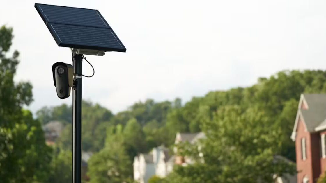 A license plate reader from Flock Safety.