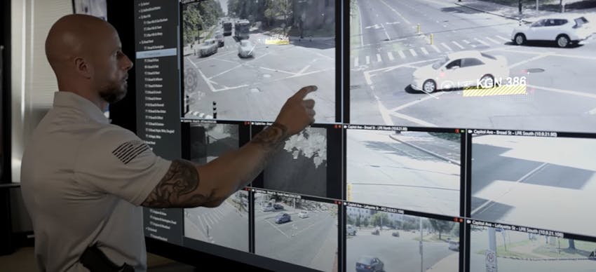 Sgt. Chris Mastroianni, Supervisor, C4 Hartford PD, demonstrates how the expanded camera network and real-time technologies support investigations and enhance situational awareness across the city.