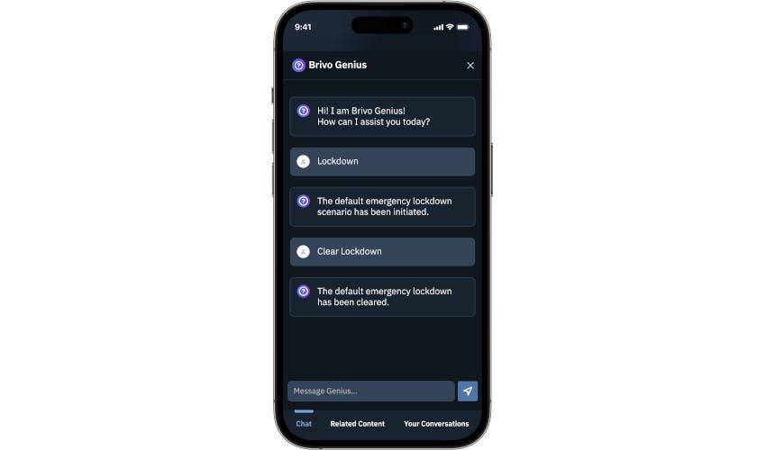 Brivo&rsquo;s Access Mobile App now supports voice-activated and text-based commands through the Brivo Genius Mobile Agent, enabling faster emergency lockdowns and simplified access control actions.